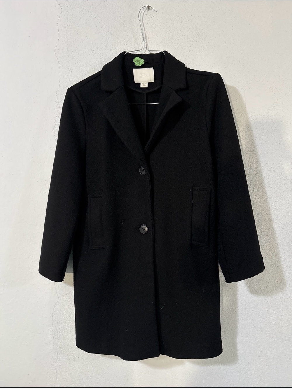 Classic Black Kids Wool Blend Coat - Zara